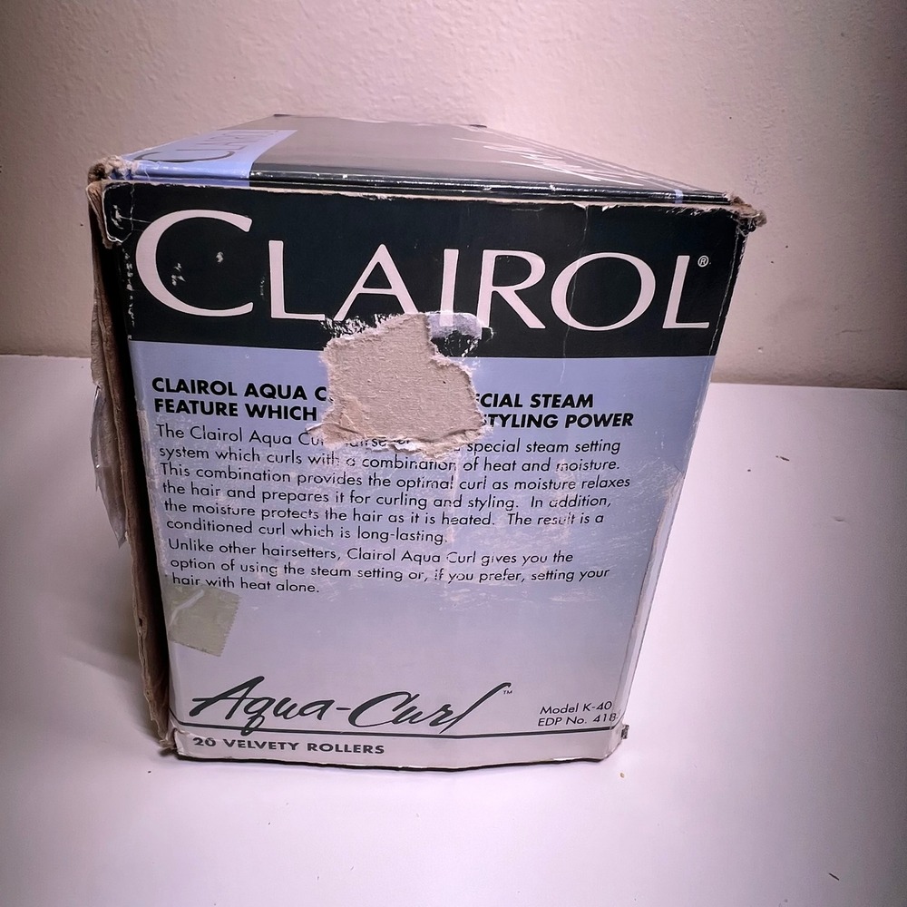 Clairol K-40 Aqua-Curl Steam Hairsetter Blue 20 Velvety Rollers Vintage 1992 - Picture 5 of 16
